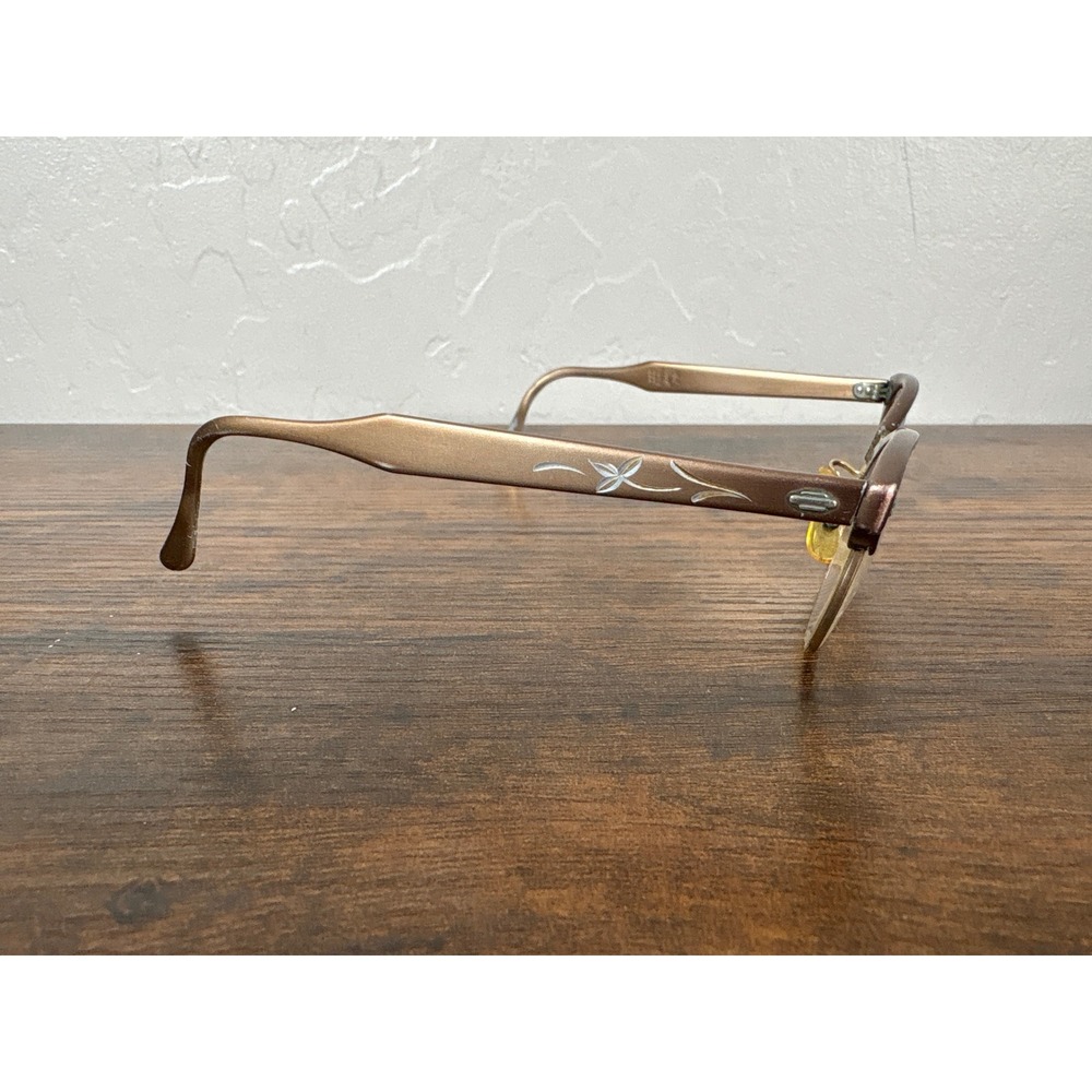 Art-Craft Vintage Cat Eye Glasses Brown Aluminum 1/10 12K GF Bridge USA 50s 60s
